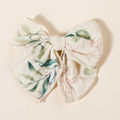 Muslin Bow Baby Girl Clip