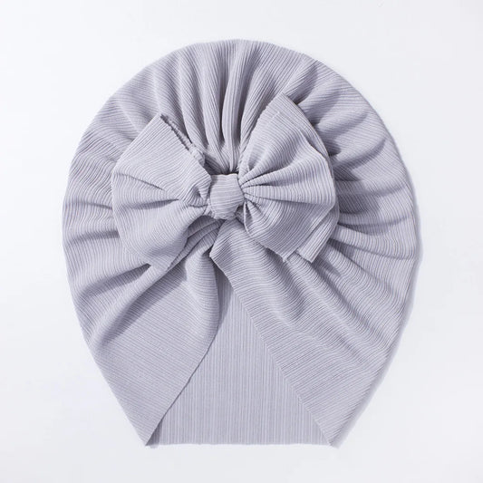 Matte Bow Turban Soft Grey