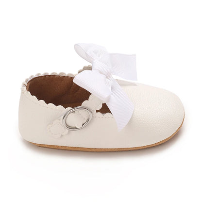 Mary Jane Baby Bow Shoes White