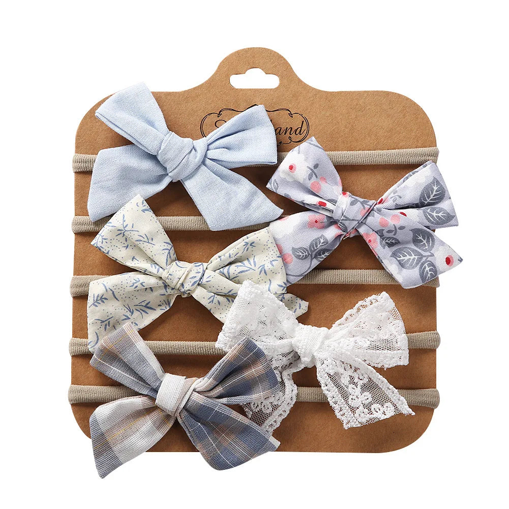 5Pcs/Set Baby Headbands Cotton Bows