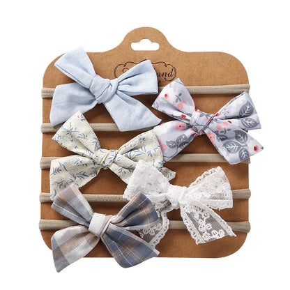 5Pcs/Set Baby Headbands Cotton Bows