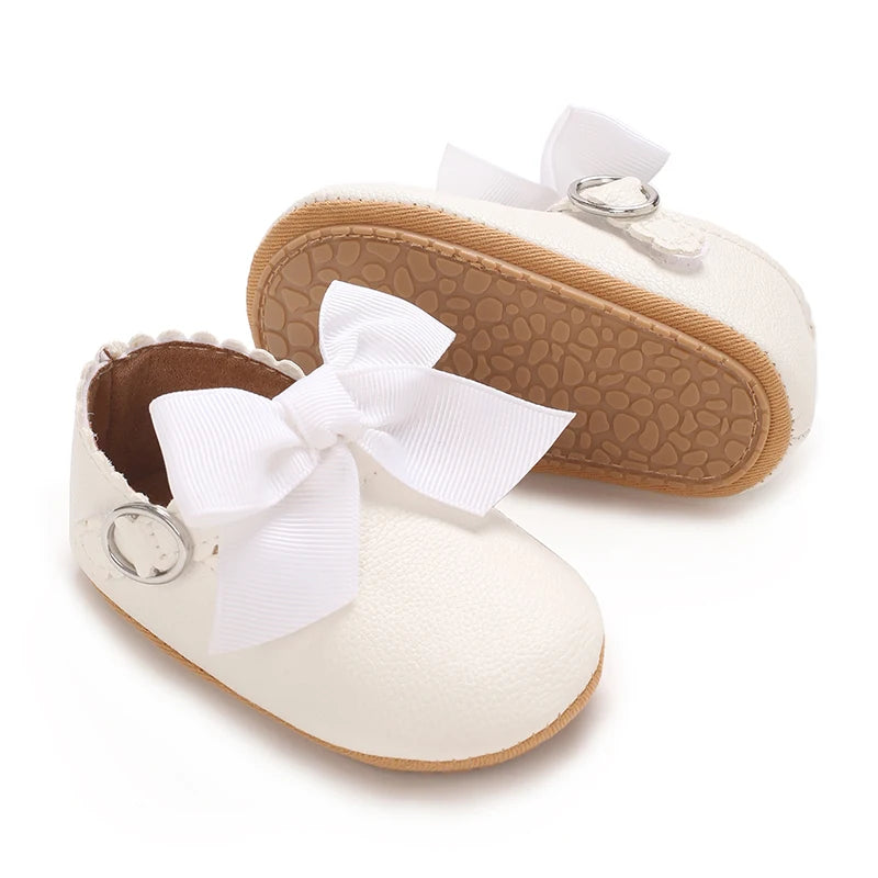Mary Jane Baby Bow Shoes White