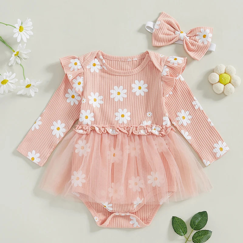 Daisy Flutter Tutu Romper Peach