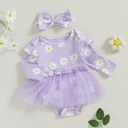 Daisy Flutter Tutu Romper Purple