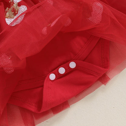 Baby Christmas Flutter Tutu Romper