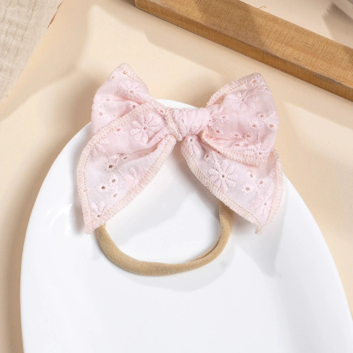3Pcs/Set Baby Headbands Embroided Bow