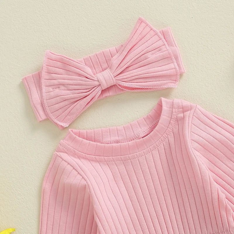 Emma Long Sleeve Baby Girl Romper Pink