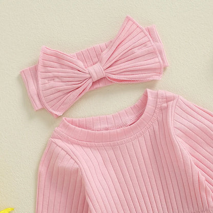 Emma Long Sleeve Baby Girl Romper Pink