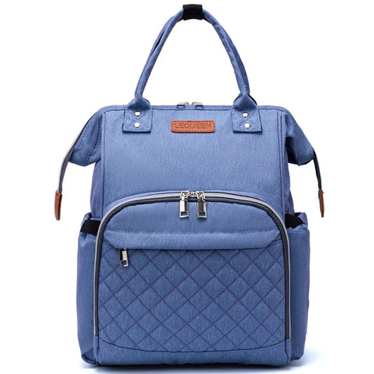 Blue LeQueen nappy bag backpack