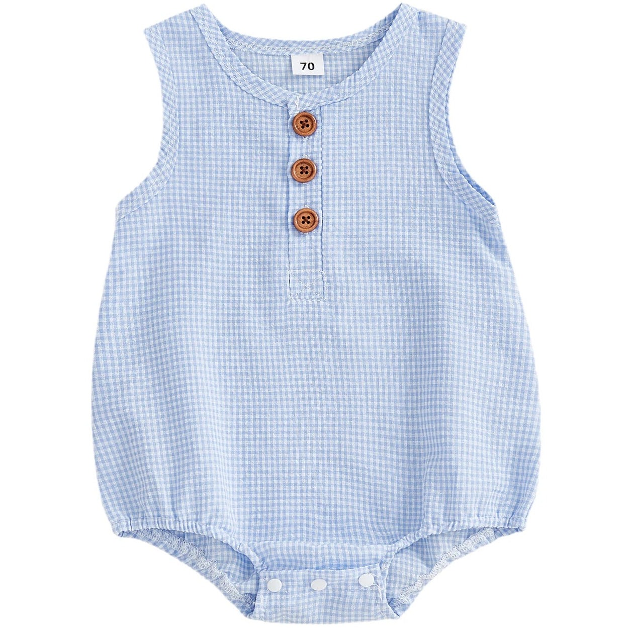 Blue waffle bubble baby boy romper