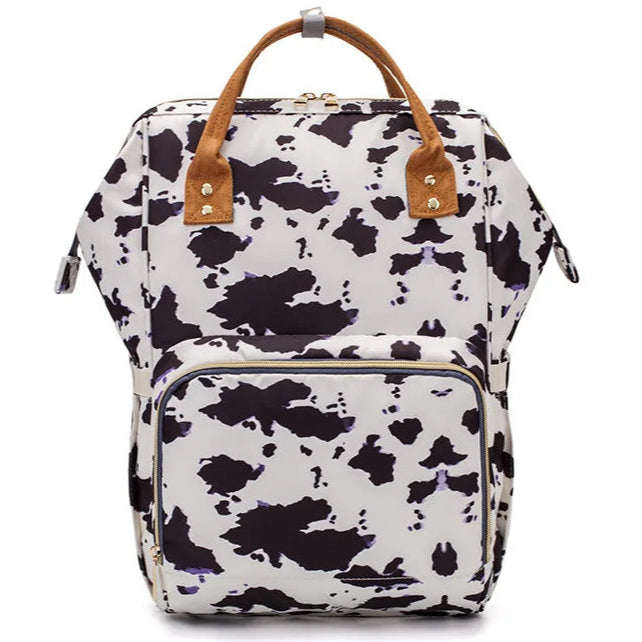 LeQueen black and white nappy bag backpack