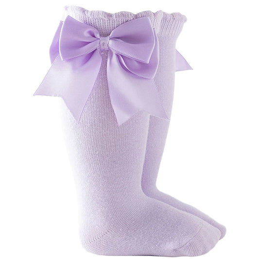 Pipp & Lola lilac bow socks for baby girls Australia